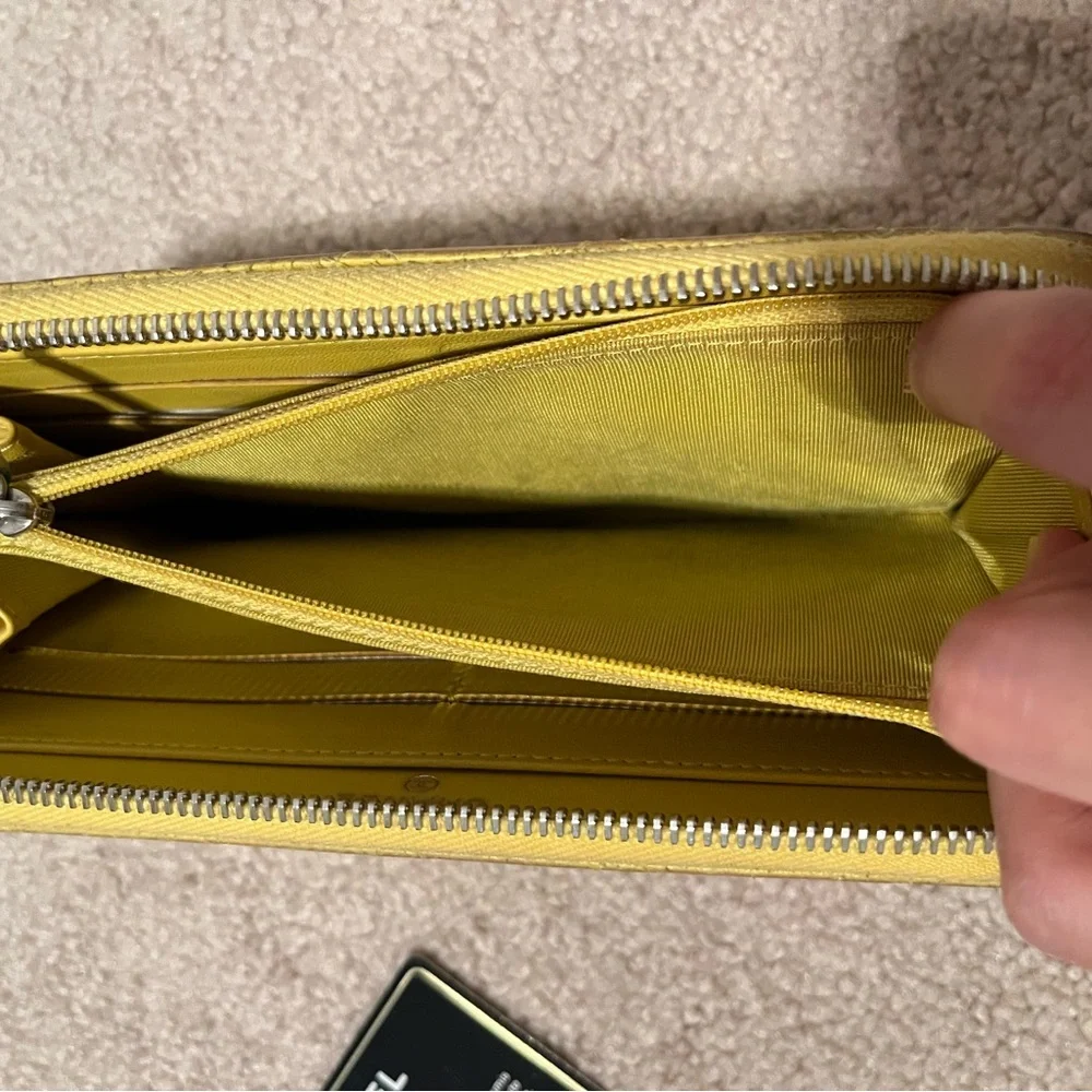 Chanel Yellow Quilted Zippy Long Wallet - Picture 6 of 10